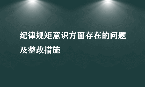 纪律规矩意识方面存在的问题及整改措施
