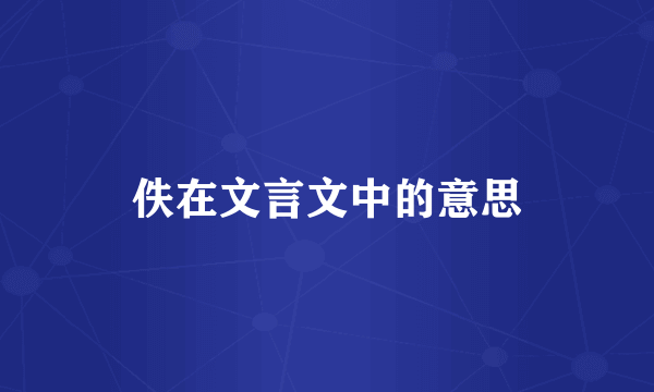 佚在文言文中的意思