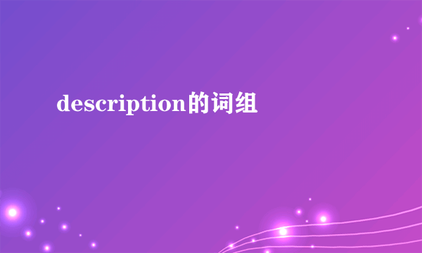 description的词组