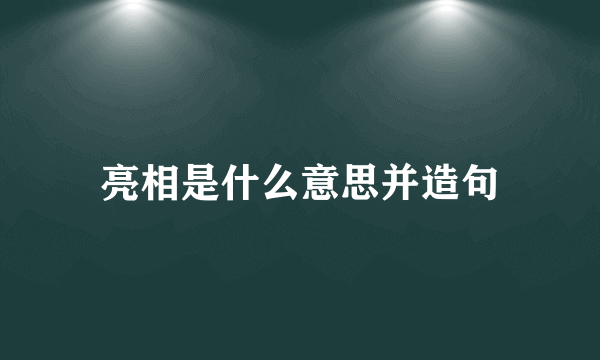 亮相是什么意思并造句