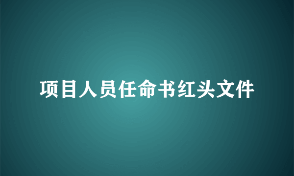 项目人员任命书红头文件
