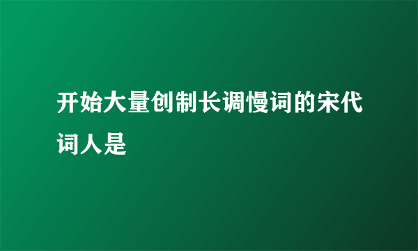 开始大量创制长调慢词的宋代词人是