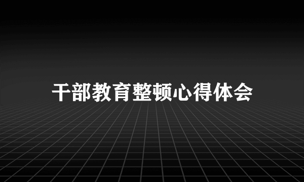 干部教育整顿心得体会