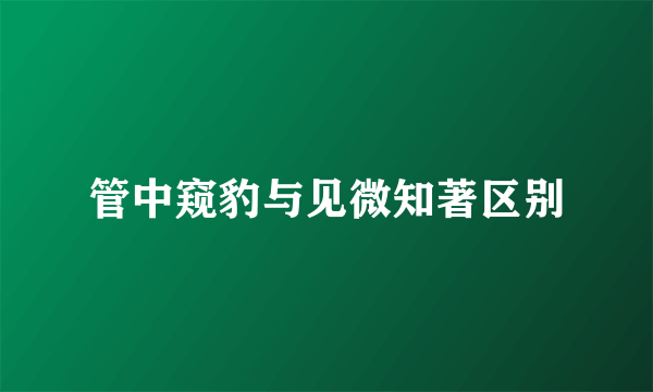 管中窥豹与见微知著区别