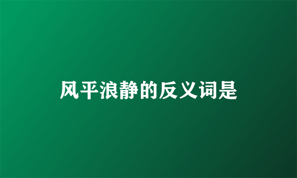 风平浪静的反义词是