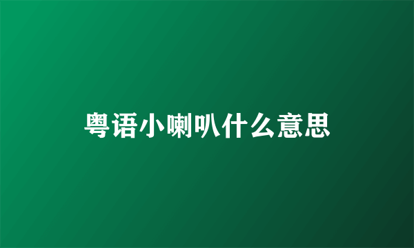 粤语小喇叭什么意思