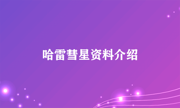 哈雷彗星资料介绍