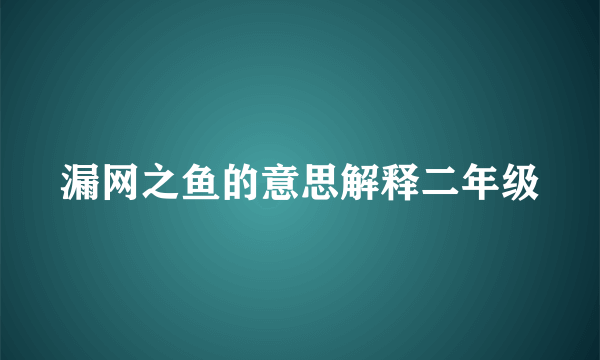 漏网之鱼的意思解释二年级