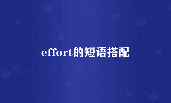 effort的短语搭配