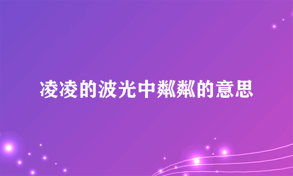 凌凌的波光中粼粼的意思