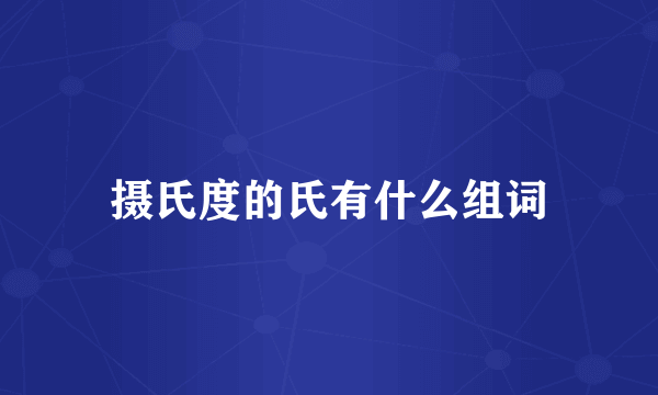 摄氏度的氏有什么组词