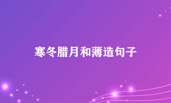寒冬腊月和薄造句子