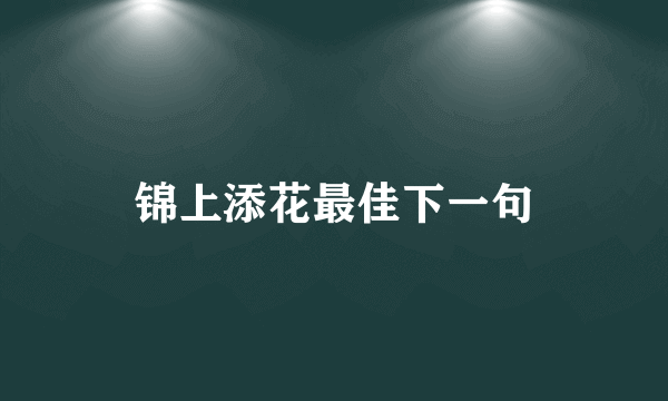 锦上添花最佳下一句