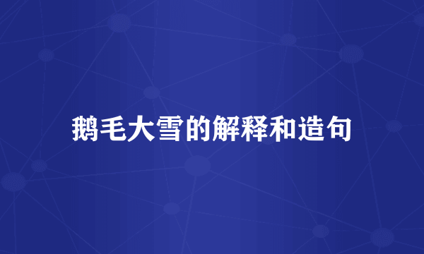 鹅毛大雪的解释和造句