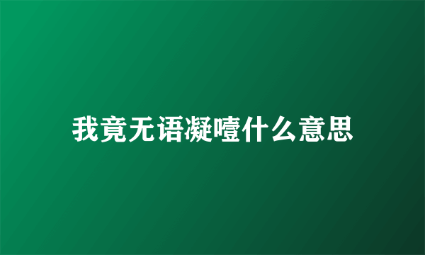 我竟无语凝噎什么意思