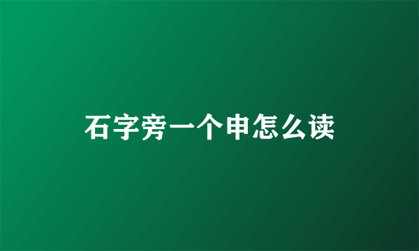 石字旁一个申怎么读