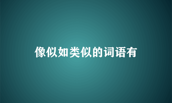 像似如类似的词语有