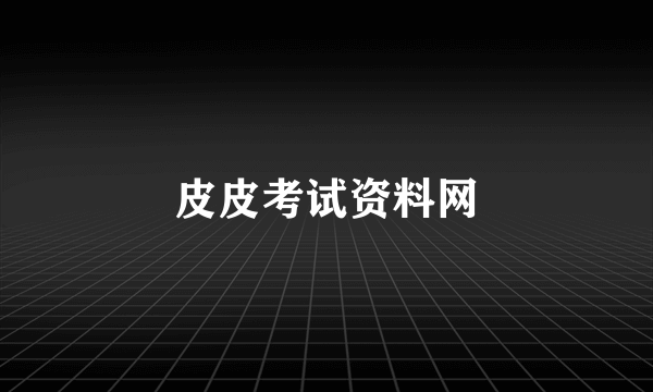 皮皮考试资料网