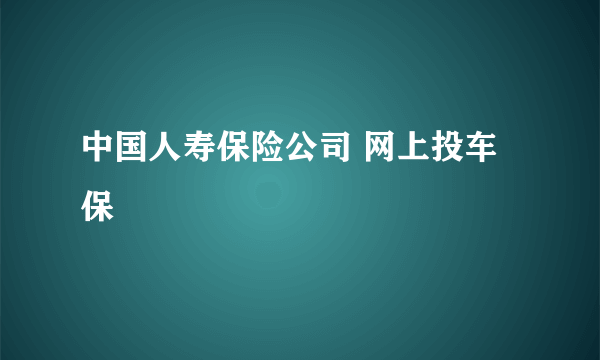 中国人寿保险公司 网上投车保