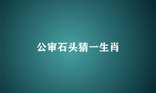 公审石头猜一生肖