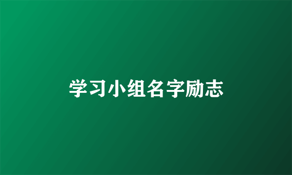 学习小组名字励志