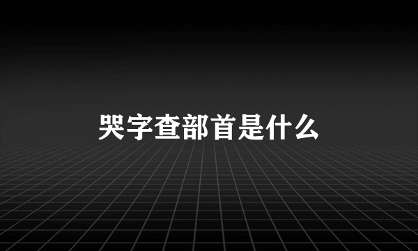哭字查部首是什么