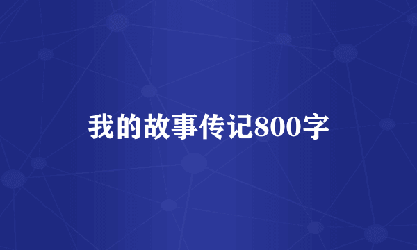 我的故事传记800字