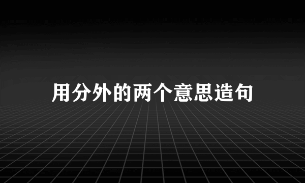 用分外的两个意思造句