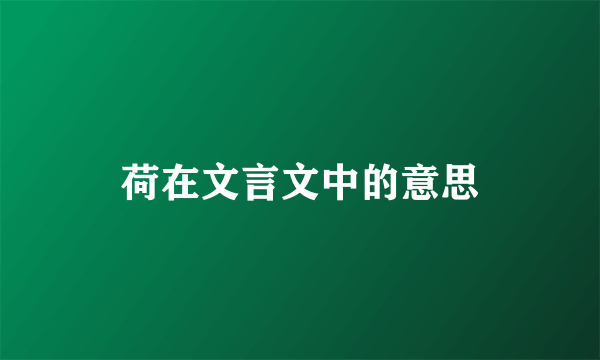 荷在文言文中的意思