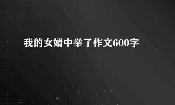 我的女婿中举了作文600字