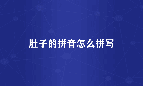 肚子的拼音怎么拼写