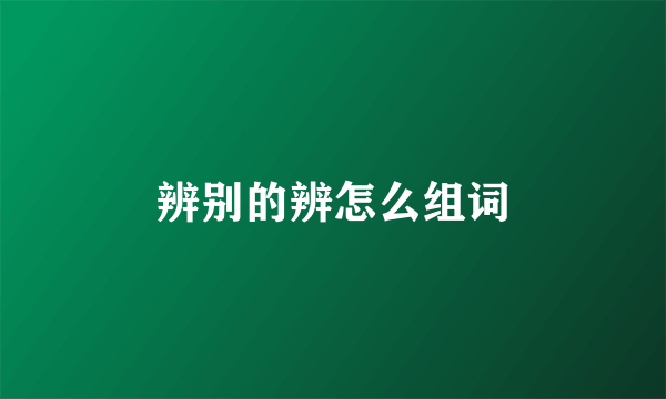 辨别的辨怎么组词