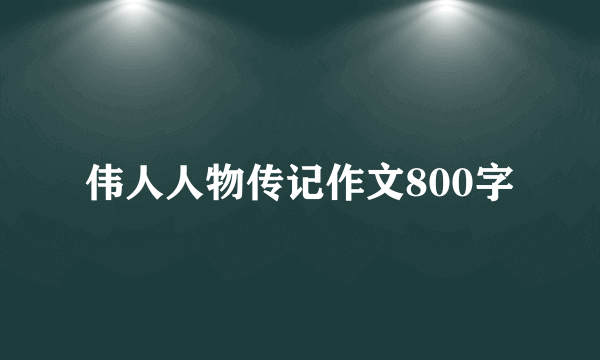 伟人人物传记作文800字