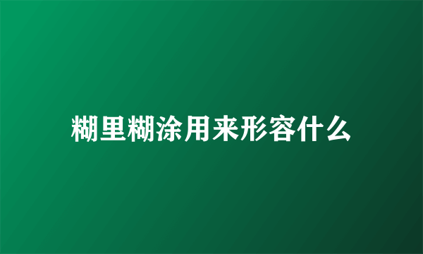糊里糊涂用来形容什么