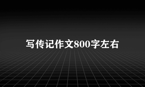 写传记作文800字左右