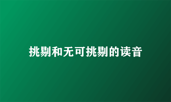 挑剔和无可挑剔的读音