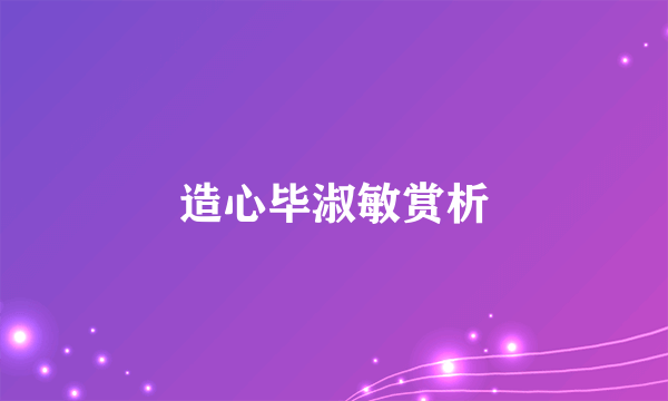 造心毕淑敏赏析