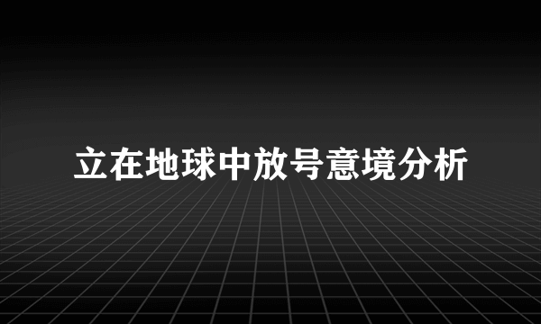 立在地球中放号意境分析