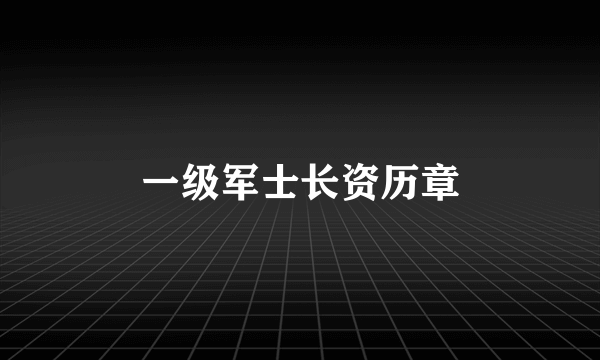 一级军士长资历章