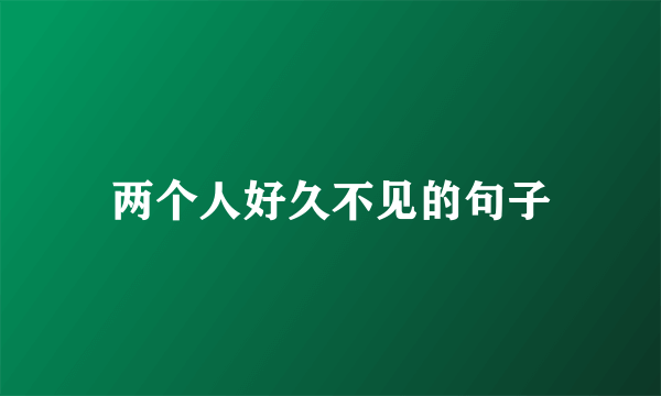 两个人好久不见的句子