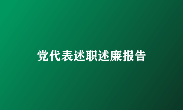 党代表述职述廉报告