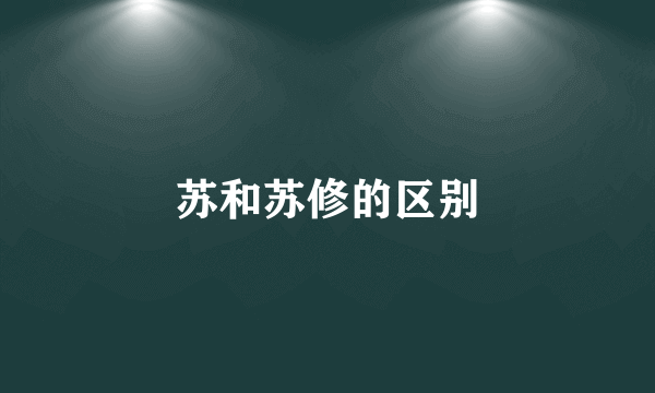苏和苏修的区别