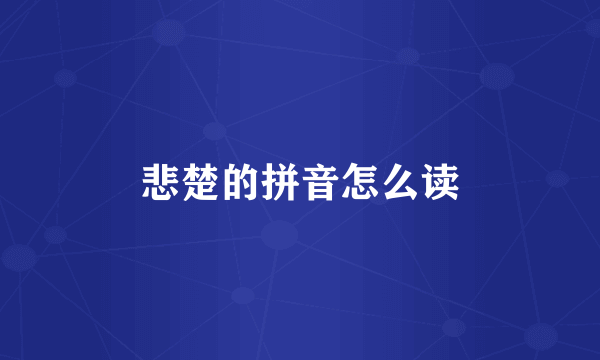 悲楚的拼音怎么读
