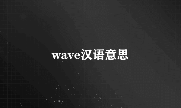 wave汉语意思