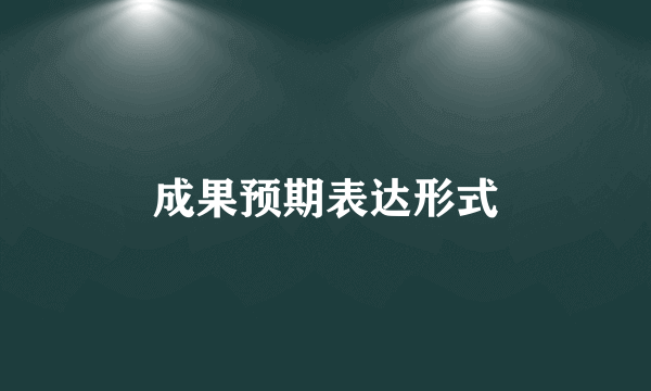 成果预期表达形式
