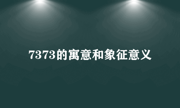 7373的寓意和象征意义