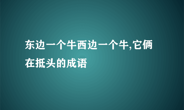 东边一个牛西边一个牛,它俩在抵头的成语