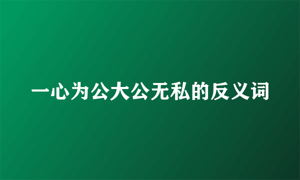 一心为公大公无私的反义词