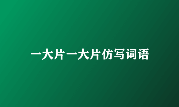 一大片一大片仿写词语