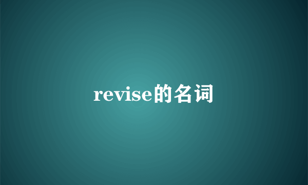 revise的名词
